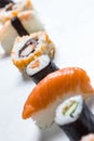 Plain mixed sushi rolls Royalty Free Stock Photo