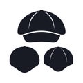 Plain Newsboy Cap Templates with 8 Panel Flat and Rounded Shapes Royalty Free Stock Photo