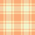 Plain pattern tartan check, romance plaid vector texture. Tracery textile background seamless fabric in light and orange colors Royalty Free Stock Photo