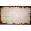 a plain piece of old parchment with burned edges on white background generative AI Royalty Free Stock Photo