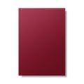 A plain, rectangular maroon-colored sheet with a subtle shadow sits against a white Royalty Free Stock Photo