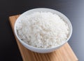 Plain rice in round bowl Royalty Free Stock Photo