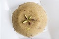 Plain Semolina Halwa / Sooji ka Halwa or sweet Rava Sheera or shira - Indian festival sweet made of semolina mi