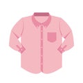 Plain shirt clothes pink pastel color isolated on white background, pink clothes pattern plain flat simple, clip art of clothing