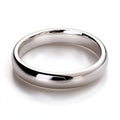 A plain silver wedding ring on a white background, AI Royalty Free Stock Photo