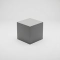 Simple Gray Cube Object Centered on a Light Gray Background geometric shape solid Royalty Free Stock Photo