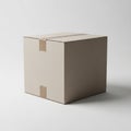 The box is sealed with adhesive tape across the top and vertical seam Royalty Free Stock Photo