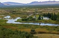 Plain thingvellir national park in reykjavik enters to the iceland golden circle