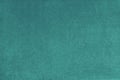 Plain turquoise velours fleecy upholstery fabric texture background.