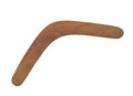 Plain wooden boomerang isolated. Royalty Free Stock Photo