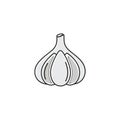 Plain white background, emphasizing the distinct shape of the garlic withou Royalty Free Stock Photo