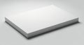 A simple white rectangular block casting a soft shadow on a gray surface Royalty Free Stock Photo
