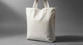 Plain White Canvas Tote Bag on a Gray Background with Soft Shadows Royalty Free Stock Photo