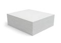 A plain white cardboard box sits on a white background ready for shipping or storage Royalty Free Stock Photo