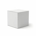 White Cardboard Cube Box Isolated on White Background with Subtle Shadow packaging Royalty Free Stock Photo