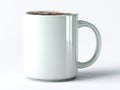 Plain White Ceramic Coffee Cup On Neutral Background Studio Shot Royalty Free Stock Photo