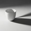 A plain white ceramic cup is centered against a gradient background transitioning Royalty Free Stock Photo