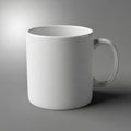 A plain white ceramic mug with a classic cylindrical shape and a large, rounded handle. Royalty Free Stock Photo