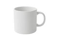 A plain white ceramic mug with a simple handle design Royalty Free Stock Photo