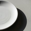 A plain white ceramic plate partially Royalty Free Stock Photo