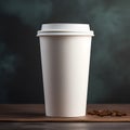 plain white coffee papercup, ai generative Royalty Free Stock Photo