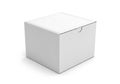 A plain white cube shaped box ready for customization and branding Royalty Free Stock Photo