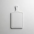 Minimalist White Cutting Board with Handle on a White Background chopping board kitchen Royalty Free Stock Photo
