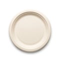 A plain white disposable paper plate shown from a top-down perspective Royalty Free Stock Photo