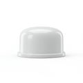 A plain white dome-shaped object is centered on a white background, possibly a plast Royalty Free Stock Photo