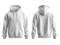 Plain White Hoodie Front and Back View Display