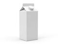 A plain white milk carton standing upright isolated on white background Royalty Free Stock Photo