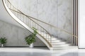 Simple minimalist white empty staircase mock-up