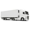 Plain white mockup company truck isolated against a plain white backdrop Royalty Free Stock Photo