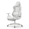 Plain white modern comfy gaming chair for branding and advertising placed against a white backdrop Royalty Free Stock Photo
