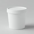 Plain white paper container with a fitted lid, designed likely for takeout food or Royalty Free Stock Photo