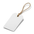 A plain white paper tag with a rectangular shape and slightly ragged edges is attached Royalty Free Stock Photo