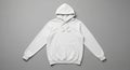 Plain White Pullover Hooded Sweatshirt Flat Lay Royalty Free Stock Photo