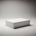 Plain White Rectangular Gift Box or Packaging with Lid on a Light Gray Background present Royalty Free Stock Photo