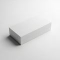 Plain White Rectangular Gift Box with Lid Closed on a White Background present packaging Royalty Free Stock Photo