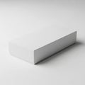 Plain White Rectangular Box with Lid on White Background container package Royalty Free Stock Photo
