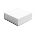 Plain white rectangular box with a lid on a white background Royalty Free Stock Photo