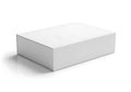A plain white rectangular box with a lid casting a subtle shadow on a white surface Royalty Free Stock Photo