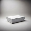Plain White Rectangular Box with Lid on a Light Gray Background container packaging Royalty Free Stock Photo