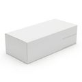 Plain White Rectangular Box with Subtle Shadow on White Background packaging container Royalty Free Stock Photo