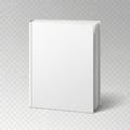 A plain white rectangular box standing upright on a transparent background Royalty Free Stock Photo