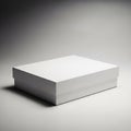 Plain White Rectangular Gift Box with Lid on a Light Gray Background Royalty Free Stock Photo