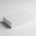 Plain White Rectangular Gift Box with Lid on a Light Gray Background present package Royalty Free Stock Photo