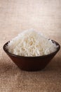 Plain white rice bowl rustic background Royalty Free Stock Photo