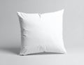 Plain White Square Cushion Mockup on a Light Gray Background pillow blank Royalty Free Stock Photo