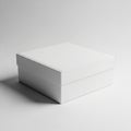 A Plain White Square Gift Box with a Lid on a Light Gray Background present packaging Royalty Free Stock Photo